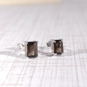 Smoky Topaz 1.1 Carats TW Earrings in Sterling Silver